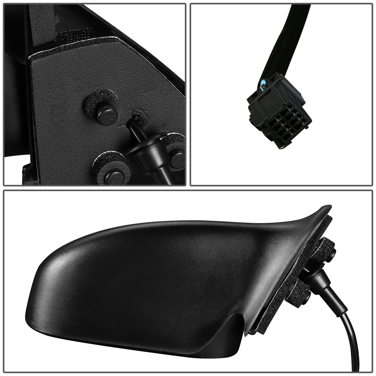 RETROVISOR MIRROR - OEM - 01-03 DODGE DURANGO / 01-04 DODGE DAKOTA - POWERED - TEXTURED - BLACK - RIGHT