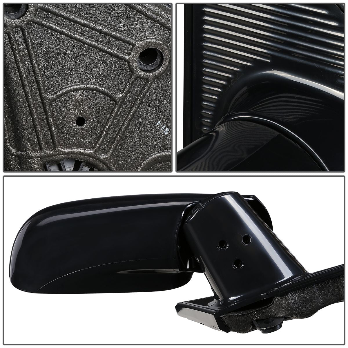 RETROVISOR MIRROR - OEM - 01-07 CHRYSLER TOWN & COUNTRY / 01-07 DODGE CARAVAN / 01-07 DODGE GRAND CARAVAN - MANUAL - PAINTABLE - BLACK - RIGHT