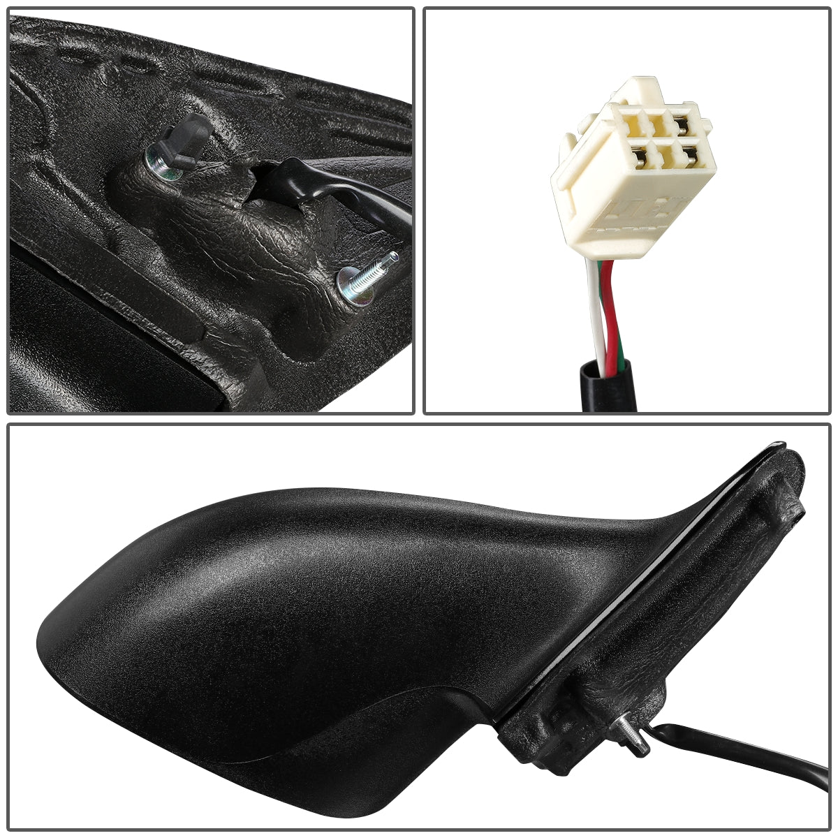 RETROVISOR MIRROR - OEM - 01-06 CHRYSLER SEBRING / 01-06 DODGE STRATUS - POWERED - PAINTABLE - BLACK - RIGHT