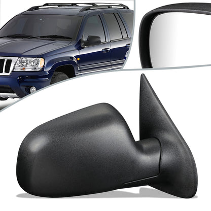RETROVISOR MIRROR - OEM - 99-04 JEEP CHEROKEE - MANUAL - FOLDING - W/ TEXTURED BLACK - RIGHT
