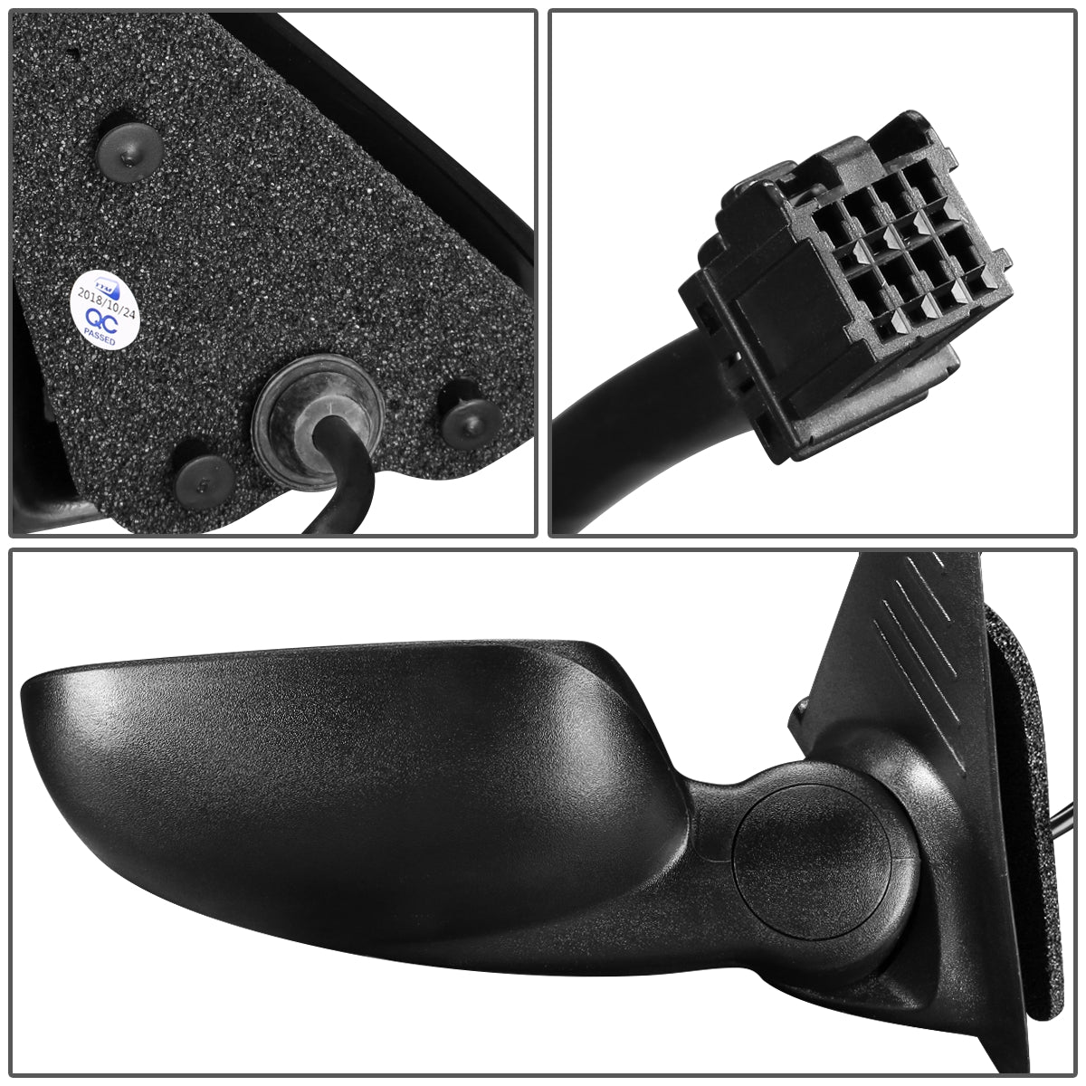 RETROVISOR MIRROR - OEM - 02-07 JEEP LIBERTY - POWERED - TEXTURED - BLACK - RIGHT