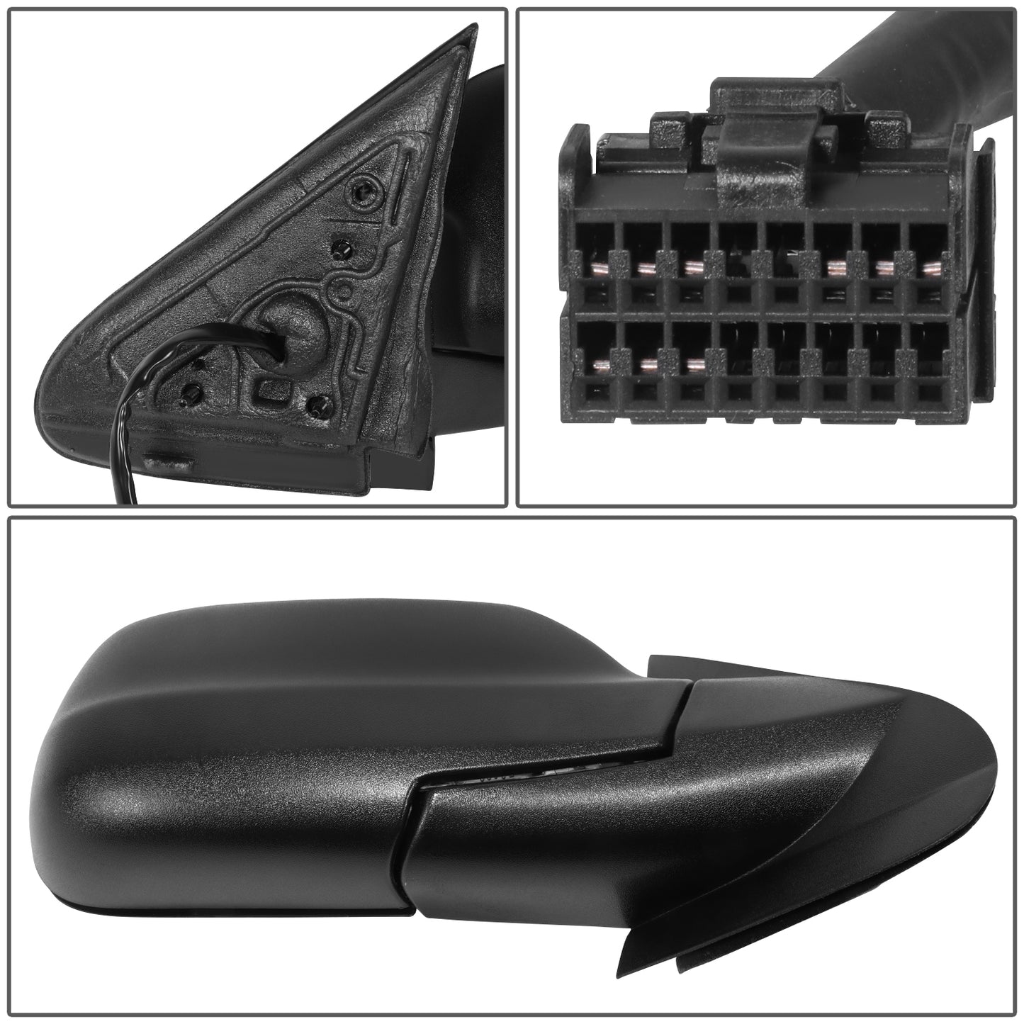 RETROVISOR MIRROR - OE STYLE - JEEP GRAND CHEROKEE 05-10 - WITH POWER WITH HEATED GLASS WITH MEMORY - PASSENGER SIDE - PAINT TO MATCH - BLACK