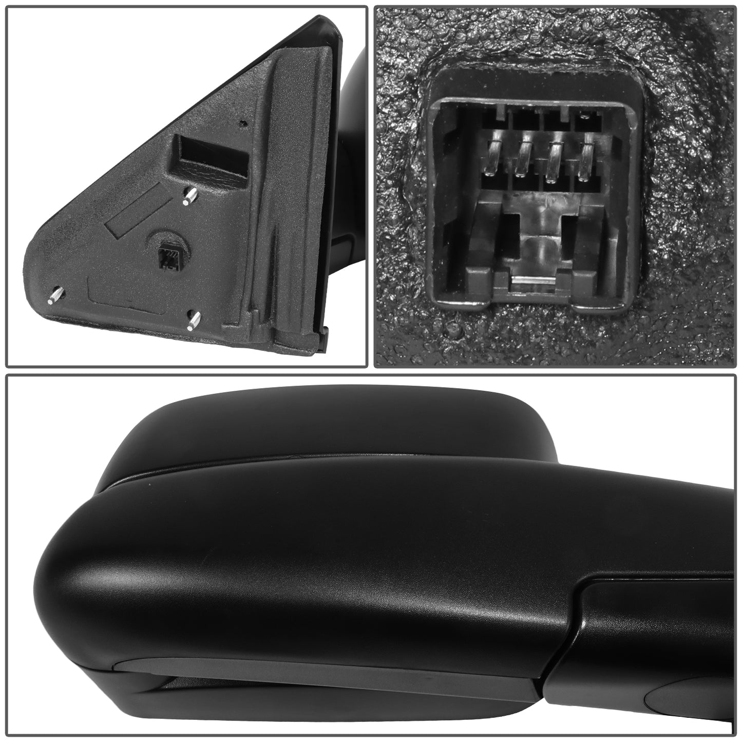 RETROVISOR MIRROR - OE STYLE - DODGE RAM 1500 PICKUP 02-09 - DODGE RAM 2500 PICKUP 02-09 - DODGE RAM 3500 PICKUP 02-09 - WITH POWER WITH HEATED GLASS - PASSENGER SIDE - PAINT TO MATCH - BLACK