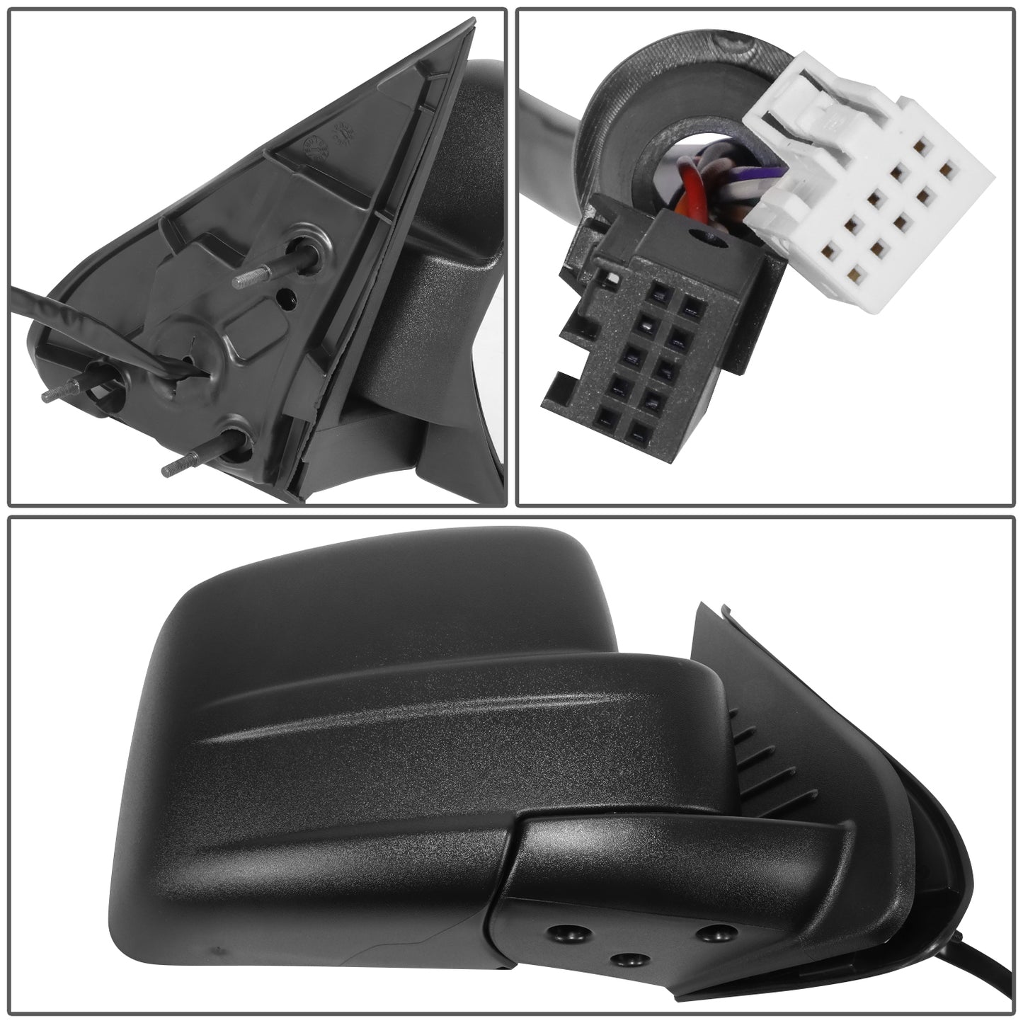 RETROVISOR MIRROR - OE STYLE - JEEP LIBERTY 08-12 - WITH POWER FOLD WITH MEMORY WITH HEATED GLASS - PASSENGER SIDE - PAINT TO MATCH - BLACK