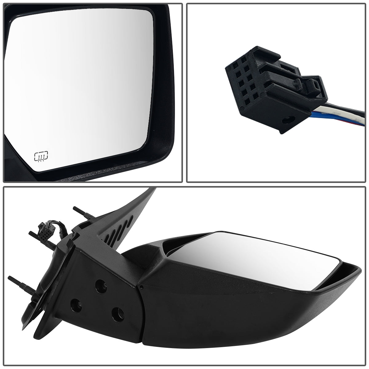 RETROVISOR MIRROR - OEM - 08-12 JEEP LIBERTY - POWERED - HEATED - TEXTURED - BLACK - RIGHT