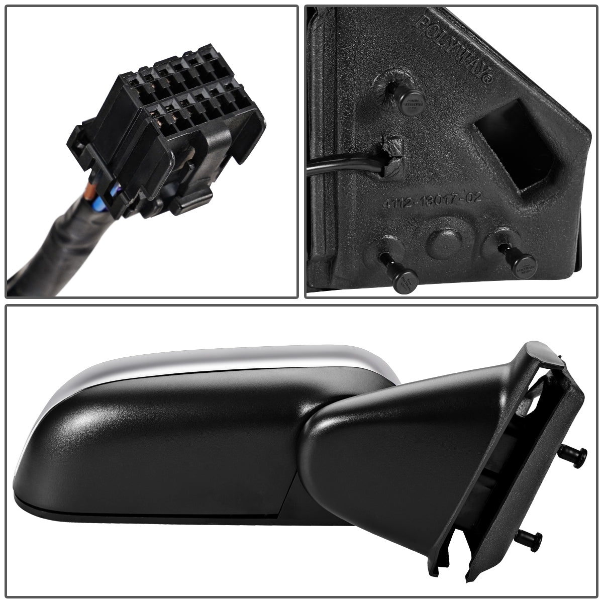 RETROVISOR MIRROR - OEM - 07-10 CHRYSLER ASPEN - POWERED - HEATED - W/ MEMORY - W/ CHROME COVER - RIGHT