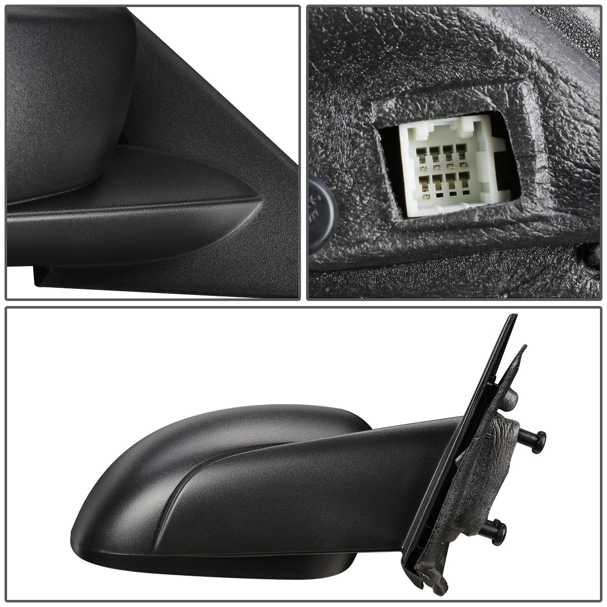 RETROVISOR MIRROR - OEM - 07-10 CHRYSLER 300 / 06-10 DODGE CHARGER / 05-08 DODGE MAGNUM - POWERED - HEATED - TEXTURED - BLACK - RIGHT