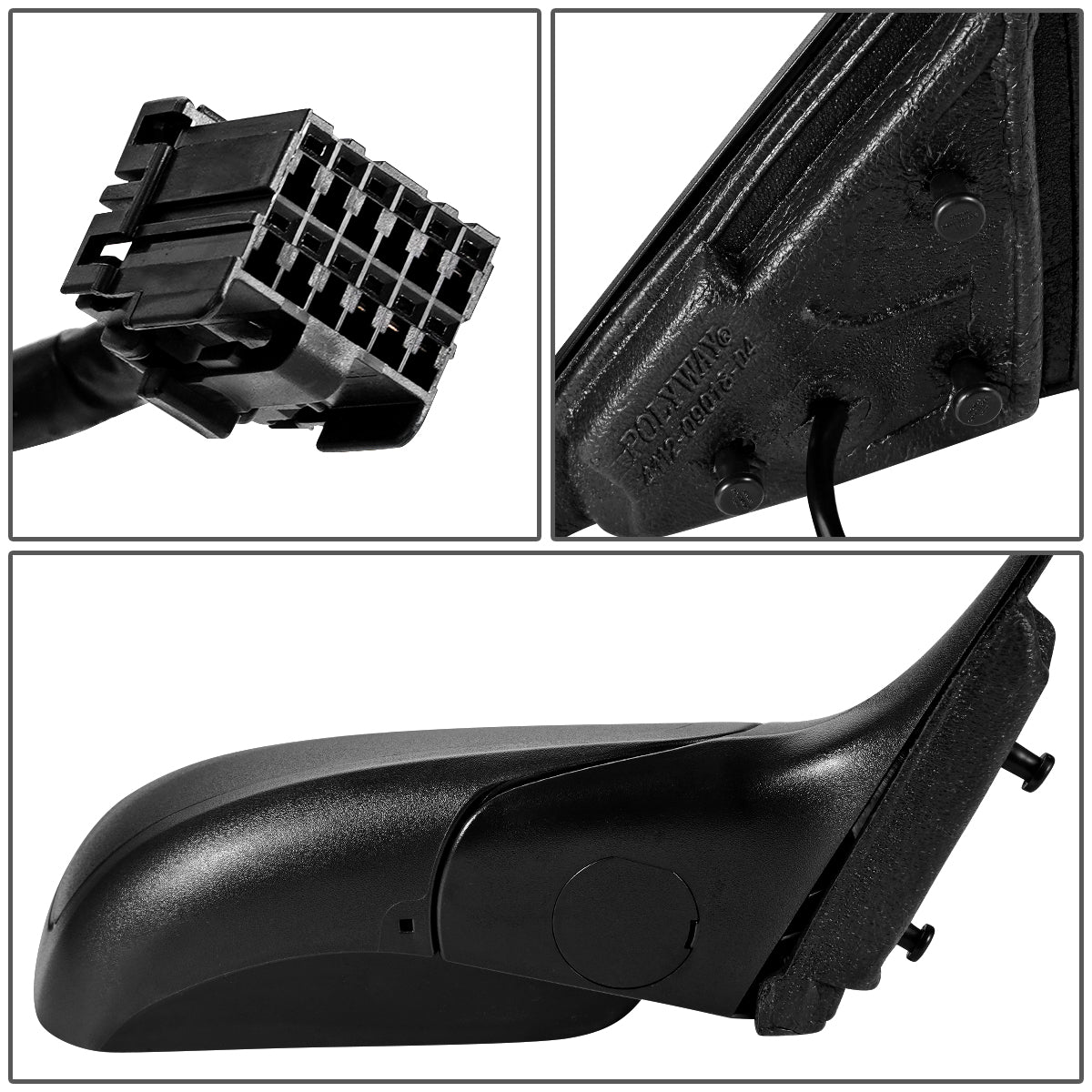 RETROVISOR MIRROR - OEM - 04-08 CHRYSLER PACIFICA - POWERED - HEATED - FOLDING - W/ TEXTURED BLACK - RIGHT