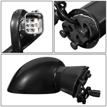 RETROVISOR MIRROR - OEM - 08-14 DODGE CHALLENGER - POWER MIRROR ADJUSTMENT - HEATED - FOLDING - W/O TURN SIGNAL OR PUDDLE LAMP - PAINTABLE - BLACK - RIGHT