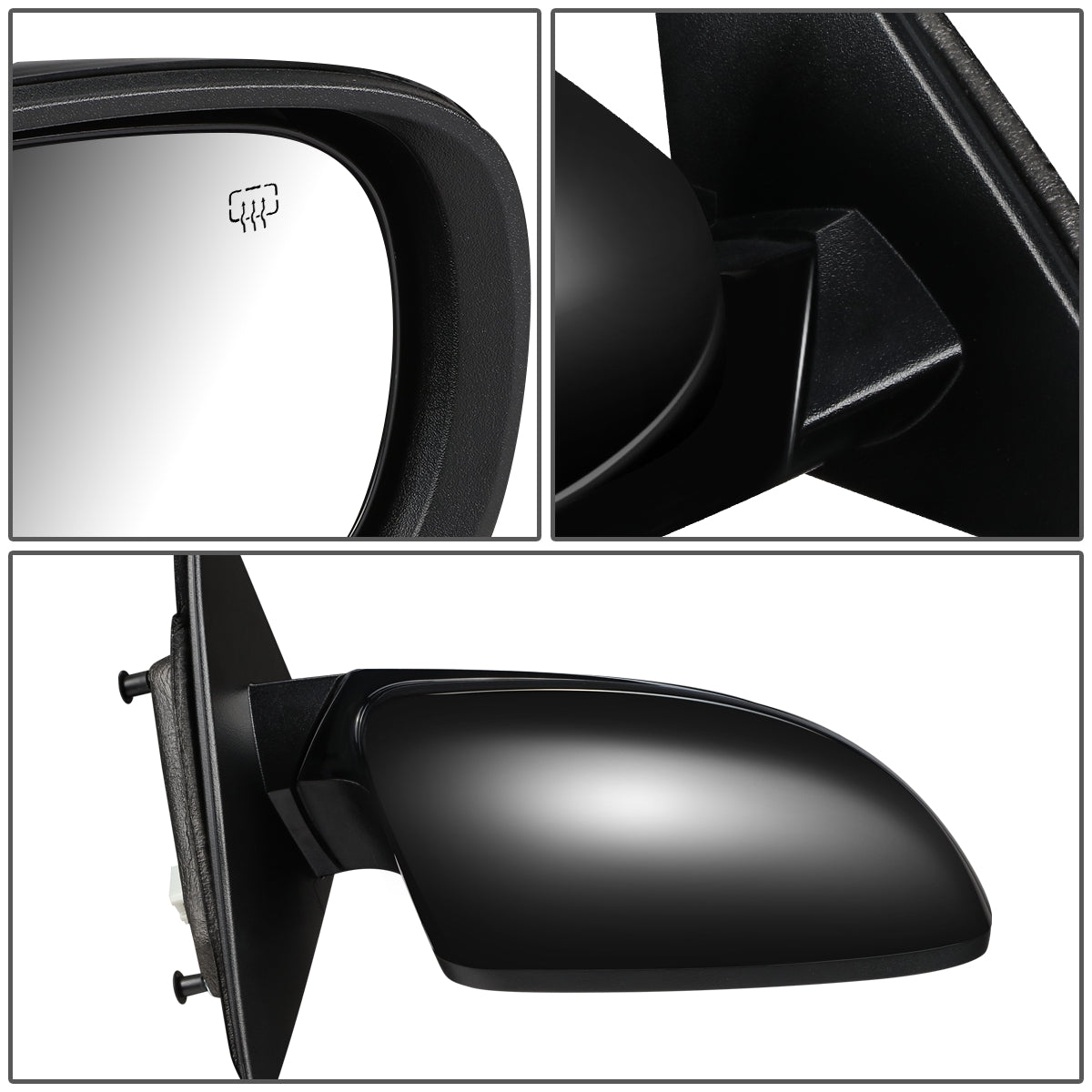 RETROVISOR MIRROR - OEM - 11-14 CHRYSLER 200, CONVERTIBLE - POWERED - HEATED - FOLDING - W/ BLACK MATERIAL - RIGHT