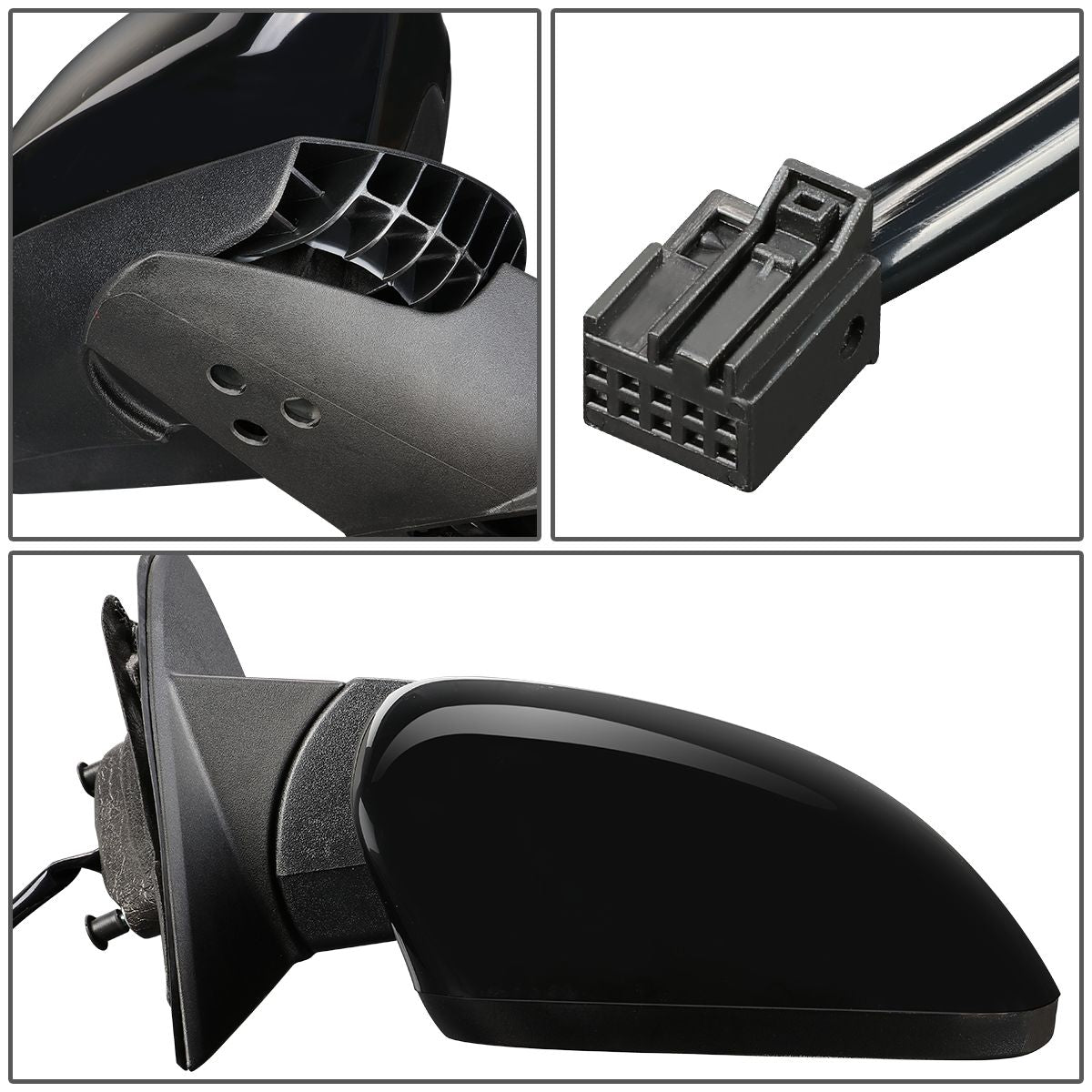 RETROVISOR MIRROR - OEM - 11-17 JEEP GRAND CHEROKEE - POWERED - HEATED - TEXTURED - BLACK - RIGHT