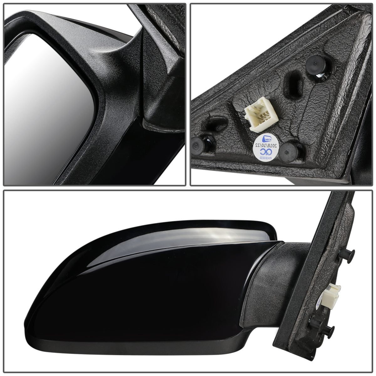 RETROVISOR MIRROR - OEM - 11-14 CHRYSLER 200, CONVERTIBLE - POWERED - HEATED - FOLDING - W/ BLACK MATERIAL - RIGHT