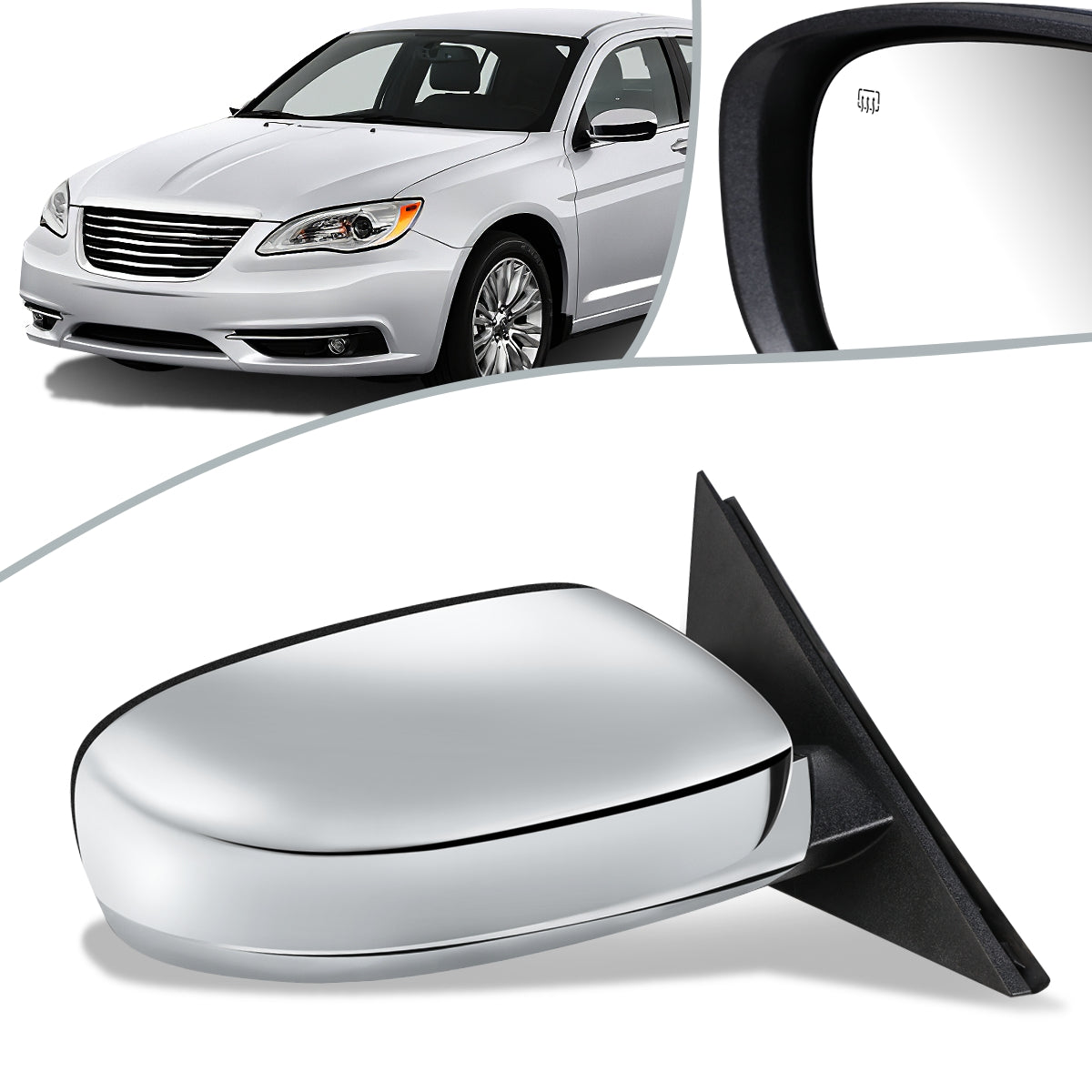 RETROVISOR MIRROR - OEM - 11-14 CHRYSLER 300C - POWERED - HEATED - FOLDING - W/ CHROME COVER - RIGHT