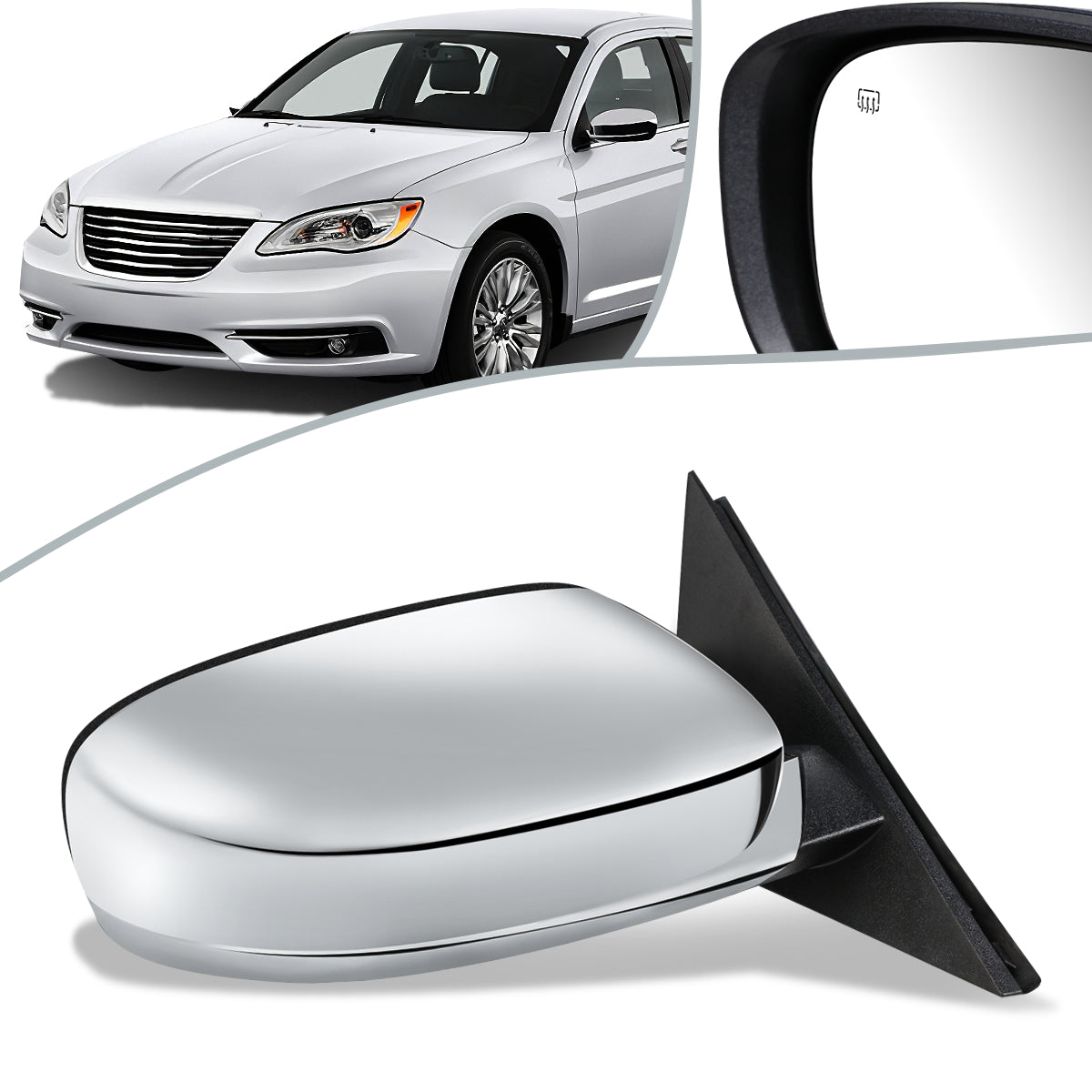 RETROVISOR MIRROR - OEM - 11-14 CHRYSLER 300C - POWERED - HEATED - FOLDING - W/ MEMORY - W/ CHROME COVER - RIGHT
