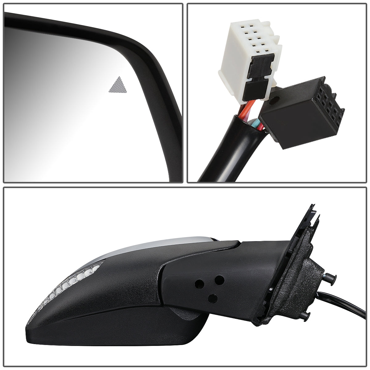 RETROVISOR MIRROR - OEM - 11-13 JEEP GRAND CHEROKEE - POWERED - HEATED - W/ SIGNAL - W/ MEMORY - W/ BSD - FOLDING - W/O DIMMING - W/ CHROME COVER - RIGHT