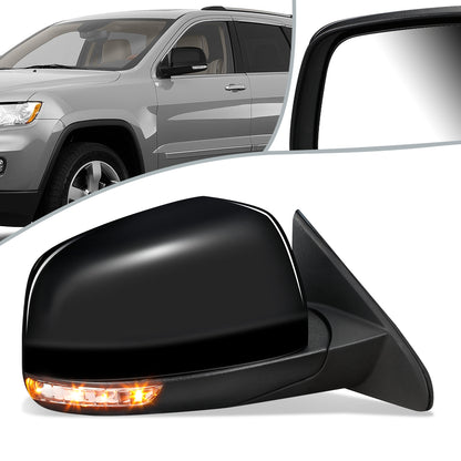 RETROVISOR MIRROR - OEM - 11-13 JEEP GRAND CHEROKEE - POWERED - HEATED - W/ SIGNAL - W/ MEMORY - FOLDING - W/ BLACK MATERIAL - RIGHT