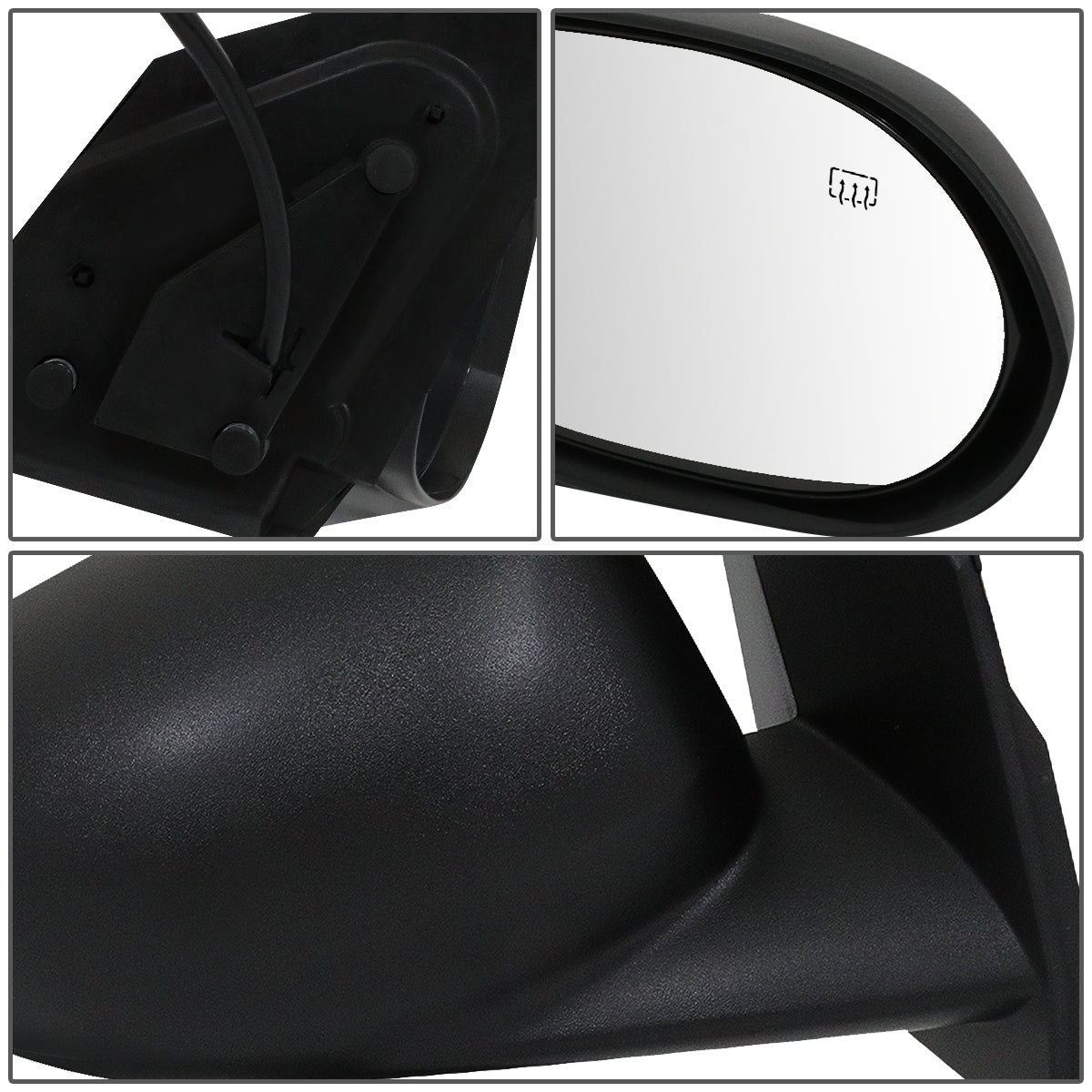 RETROVISOR MIRROR - OEM - 10-12 DODGE CALIBER - POWERED - HEATED - TEXTURED - BLACK - RIGHT