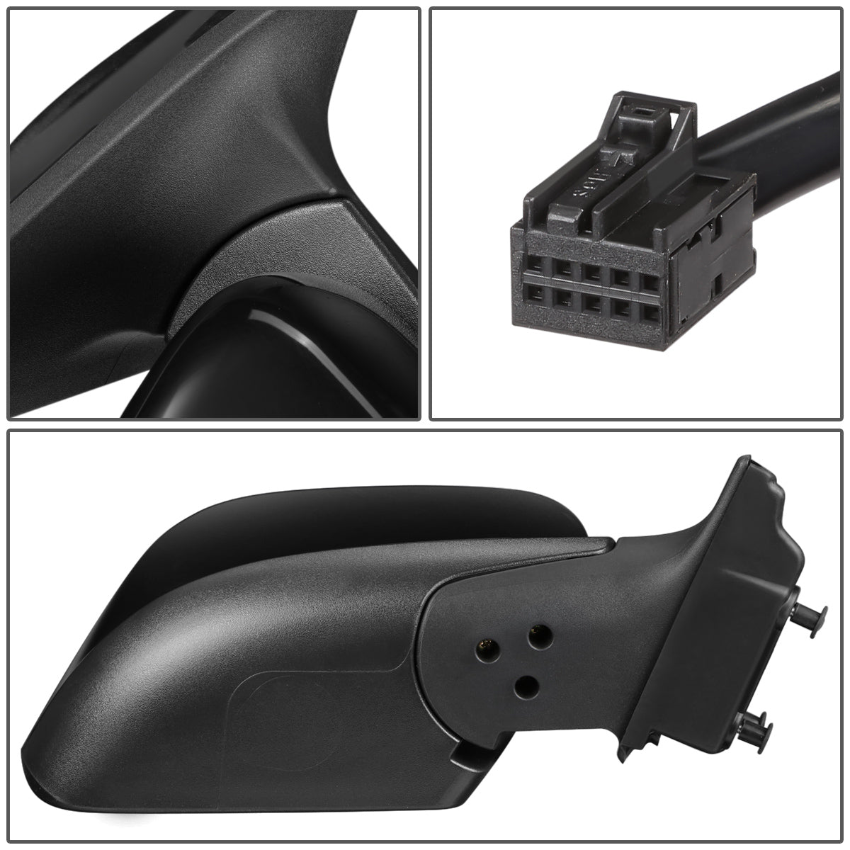 RETROVISOR MIRROR - OEM - 14-16 JEEP CHEROKEE - POWERED - HEATED - FOLDING - BLACK MATERIAL - RIGHT