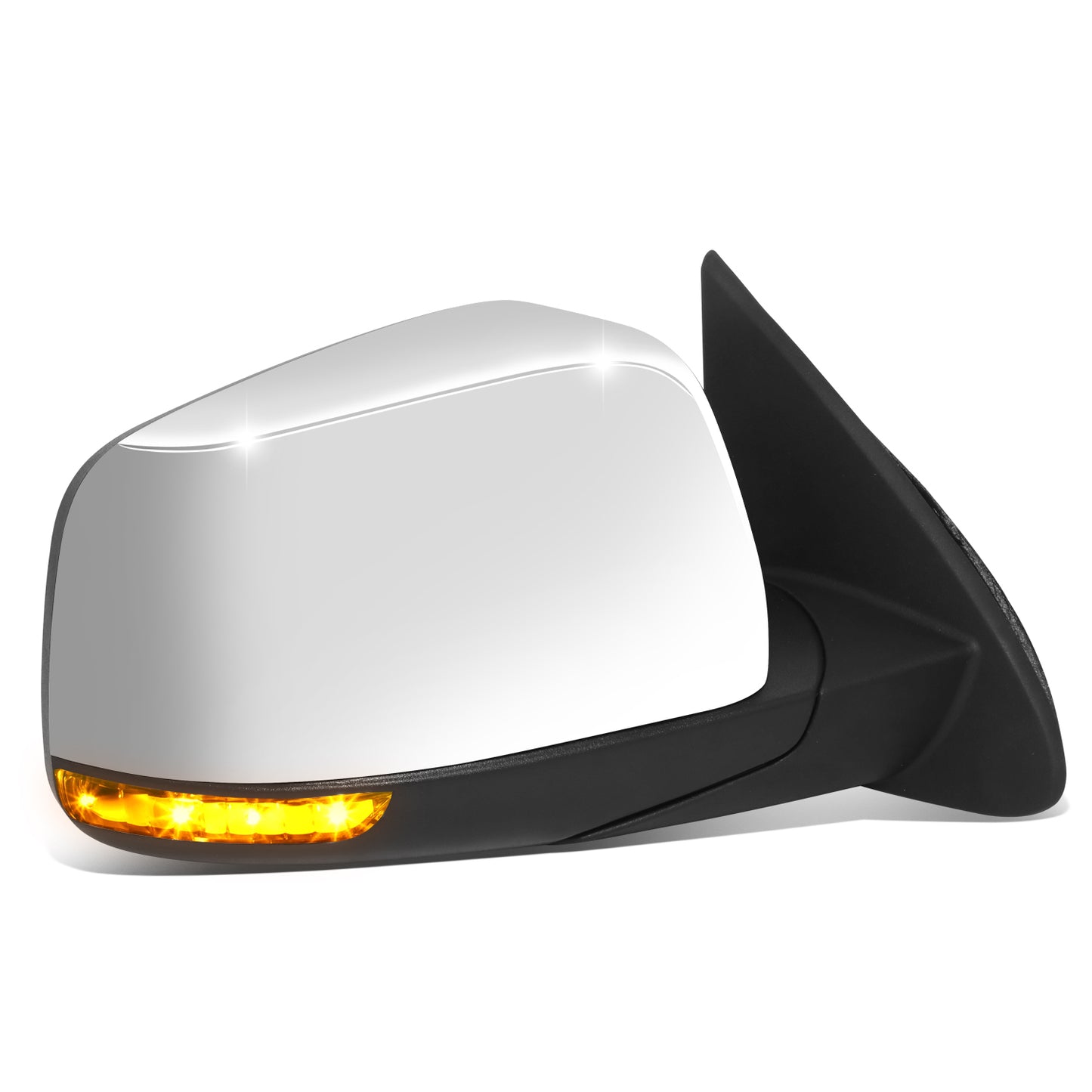 RETROVISOR MIRROR - OE STYLE - DODGE DURANGO 11-22 - WITH POWER WITH HEATED GLASS WITH TURN SIGNAL CHROME COVER - PASSENGER SIDE - SMOOTH - BLACK / CHROME