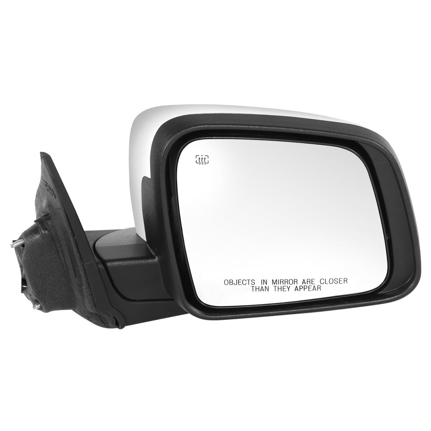 RETROVISOR MIRROR - OE STYLE - DODGE DURANGO 11-22 - WITH POWER WITH HEATED GLASS WITH TURN SIGNAL CHROME COVER - PASSENGER SIDE - SMOOTH - BLACK / CHROME