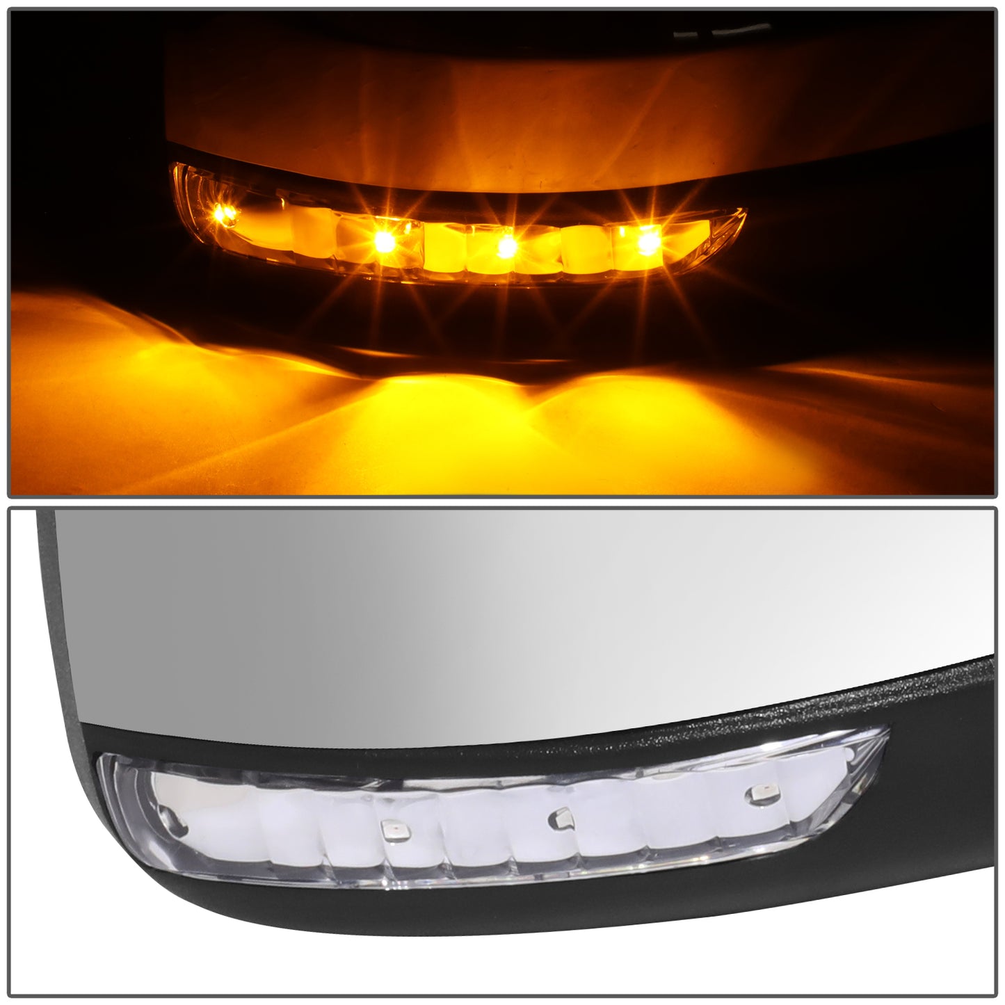 RETROVISOR MIRROR - OE STYLE - DODGE DURANGO 11-22 - WITH POWER WITH HEATED GLASS WITH TURN SIGNAL CHROME COVER - PASSENGER SIDE - SMOOTH - BLACK / CHROME