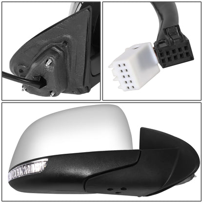 RETROVISOR MIRROR - OE STYLE - DODGE DURANGO 11-22 - WITH POWER WITH HEATED GLASS WITH TURN SIGNAL CHROME COVER - PASSENGER SIDE - SMOOTH - BLACK / CHROME