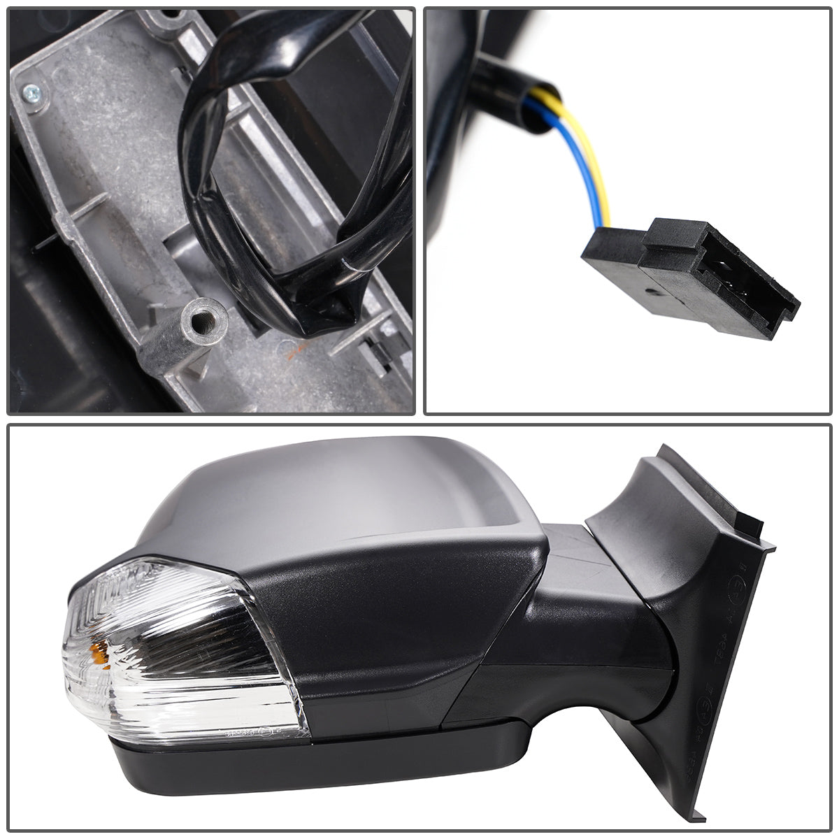 RETROVISOR MIRROR - OEM - 07-09 DODGE SPRINTER - MANUAL - W/ SIGNAL - FOLDING - W/ DUAL BLIND GLASS - BLACK - RIGHT