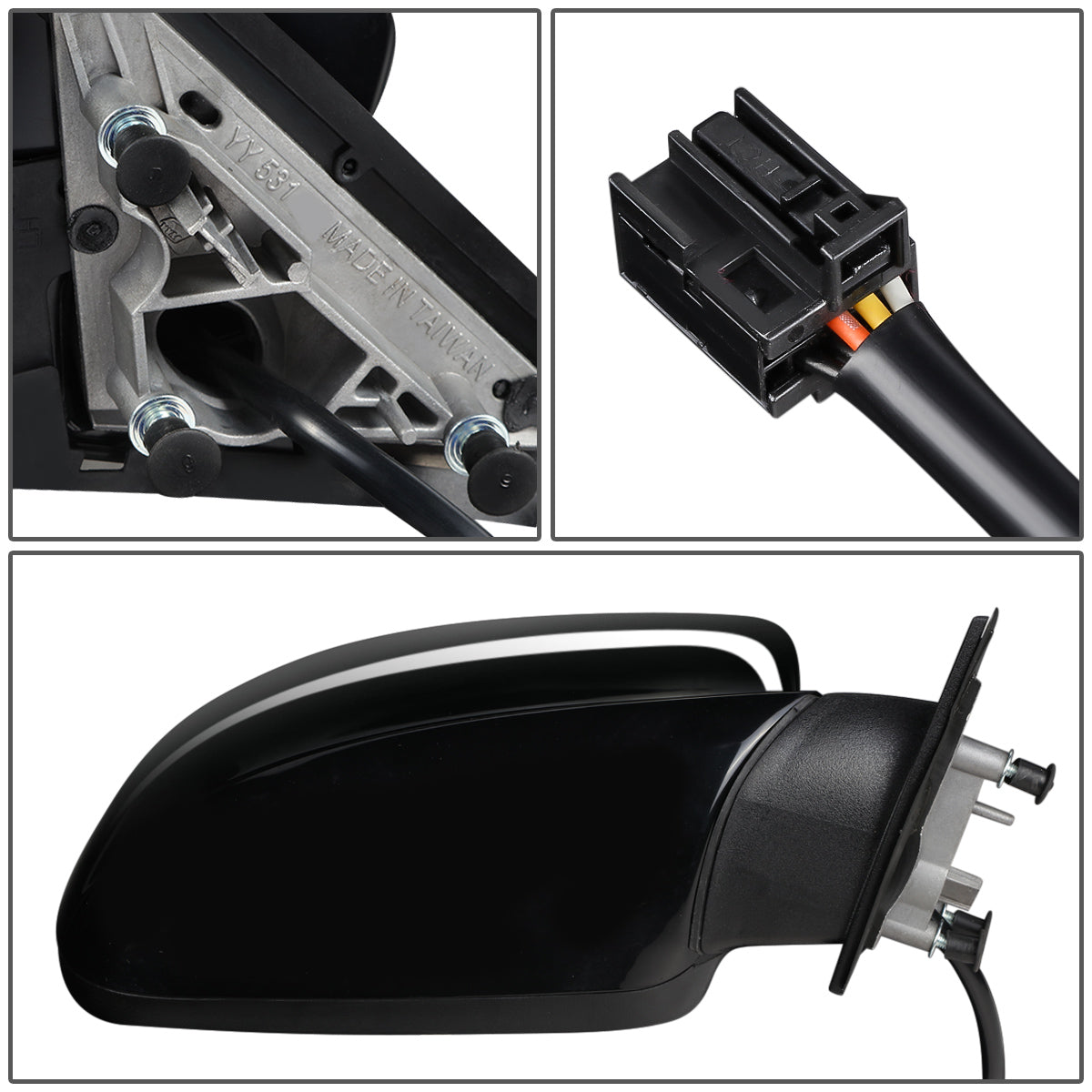 RETROVISOR MIRROR - OEM - 11-14 DODGE CHARGER - POWERED - HEATED - FOLDING - BLACK MATERIAL - RIGHT