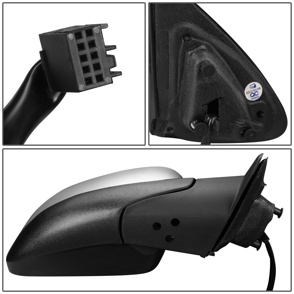 RETROVISOR MIRROR - OEM - 11-13 DODGE DURANGO - POWERED - HEATED - FOLDING - W/ CHROME COVER - RIGHT