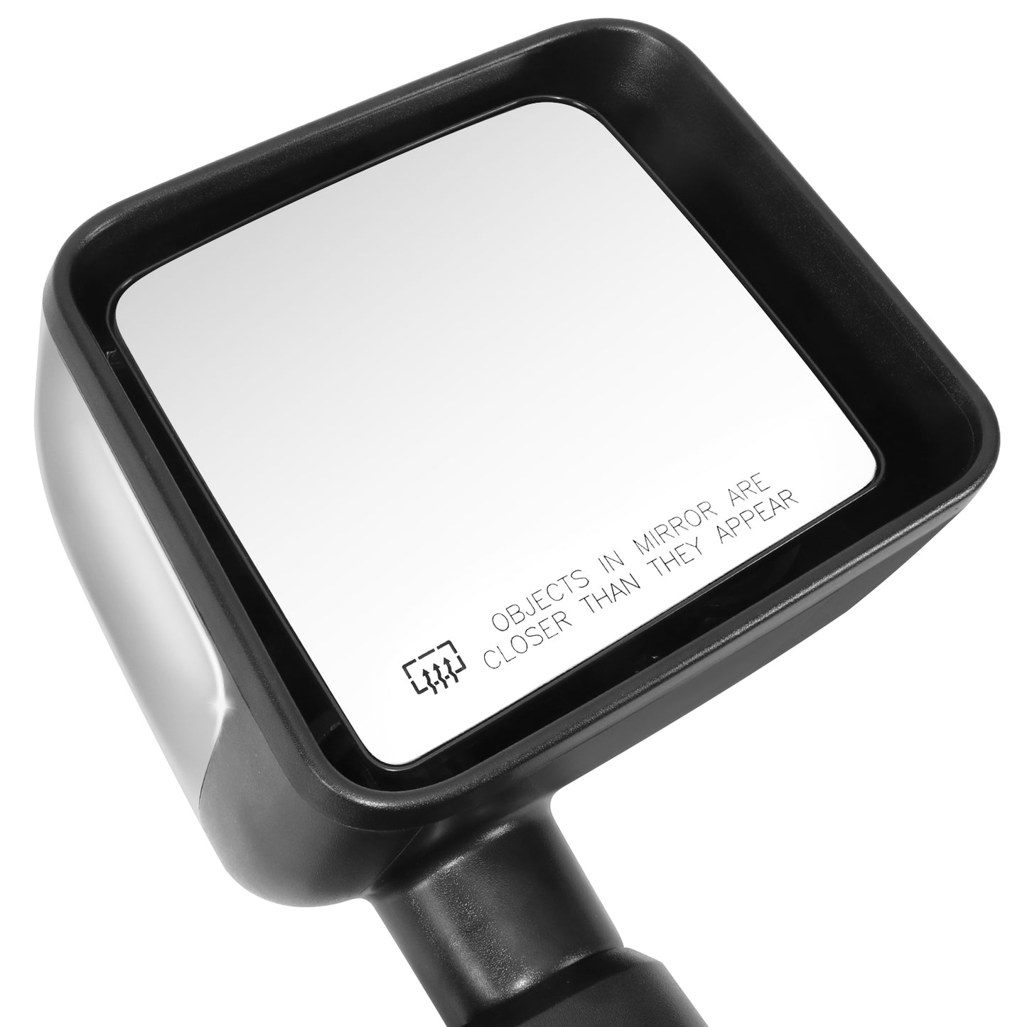 RETROVISOR MIRROR - OE STYLE - JEEP WRANGLER 14 - WITH POWER WITH HEATED GLASS WITH CHROME COVER - PASSENGER SIDE - SMOOTH - BLACK / CHROME