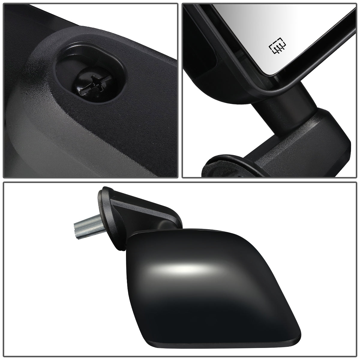 RETROVISOR MIRROR - OEM - 07-17 JEEP WRANGLER - POWERED - HEATED - FOLDING - BLACK MATERIAL - RIGHT