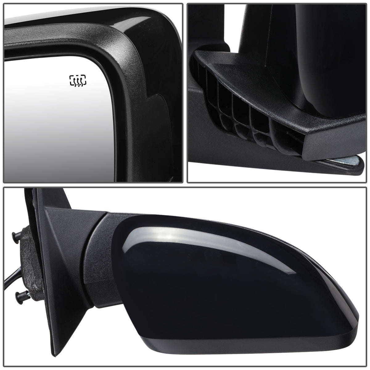 RETROVISOR MIRROR - OEM - 11-13 JEEP GRAND CHEROKEE - POWERED - HEATED - POWER FOLDING - BLACK MATERIAL - RIGHT