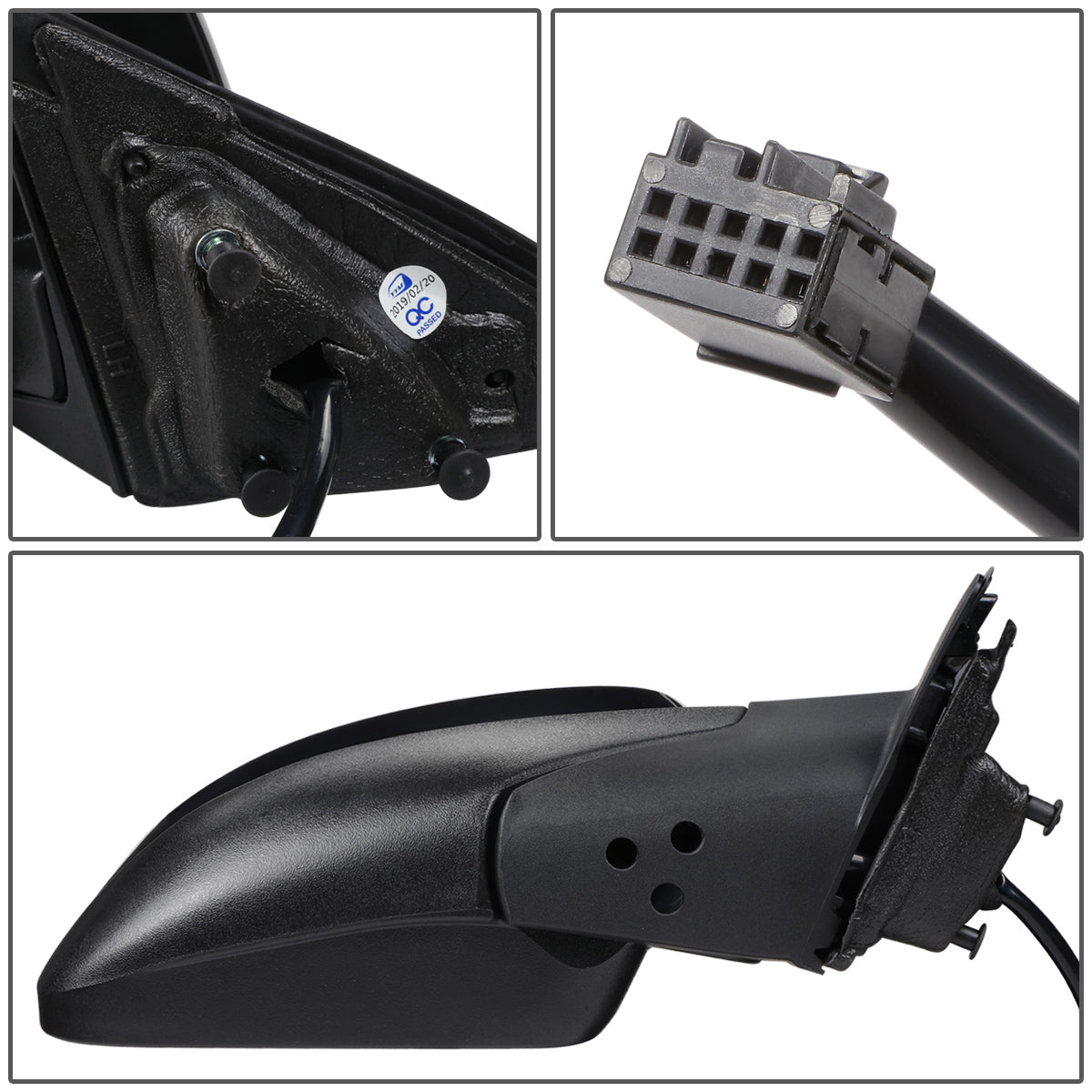 RETROVISOR MIRROR - OEM - 11-13 JEEP GRAND CHEROKEE - POWERED - HEATED - POWER FOLDING - BLACK MATERIAL - RIGHT