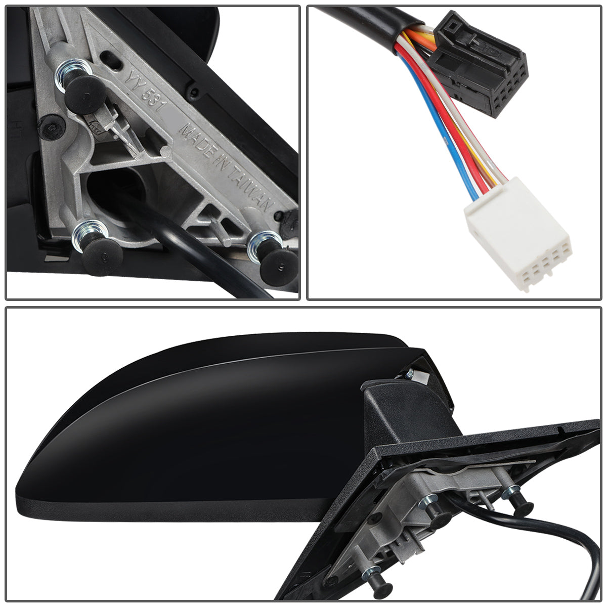 RETROVISOR MIRROR - OEM - 11-14 CHRYSLER 300C - POWERED - HEATED - W/ MEMORY - FOLDING - BLACK MATERIAL - RIGHT