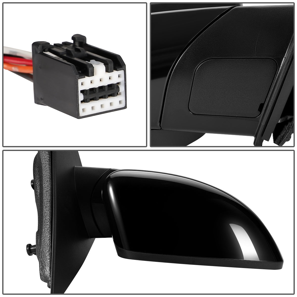 RETROVISOR MIRROR - OEM - 13-16 DODGE DART - POWERED - HEATED - FOLDING - BLACK MATERIAL - RIGHT