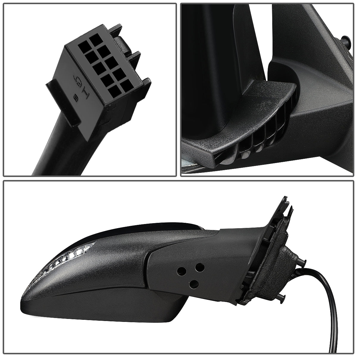 RETROVISOR MIRROR - OEM - 14-16 JEEP GRAND CHEROKEE - POWERED - HEATED - W/ SIGNAL - W/ ASPHERICAL GLASS - POWER FOLDING - BLACK MATERIAL - RIGHT