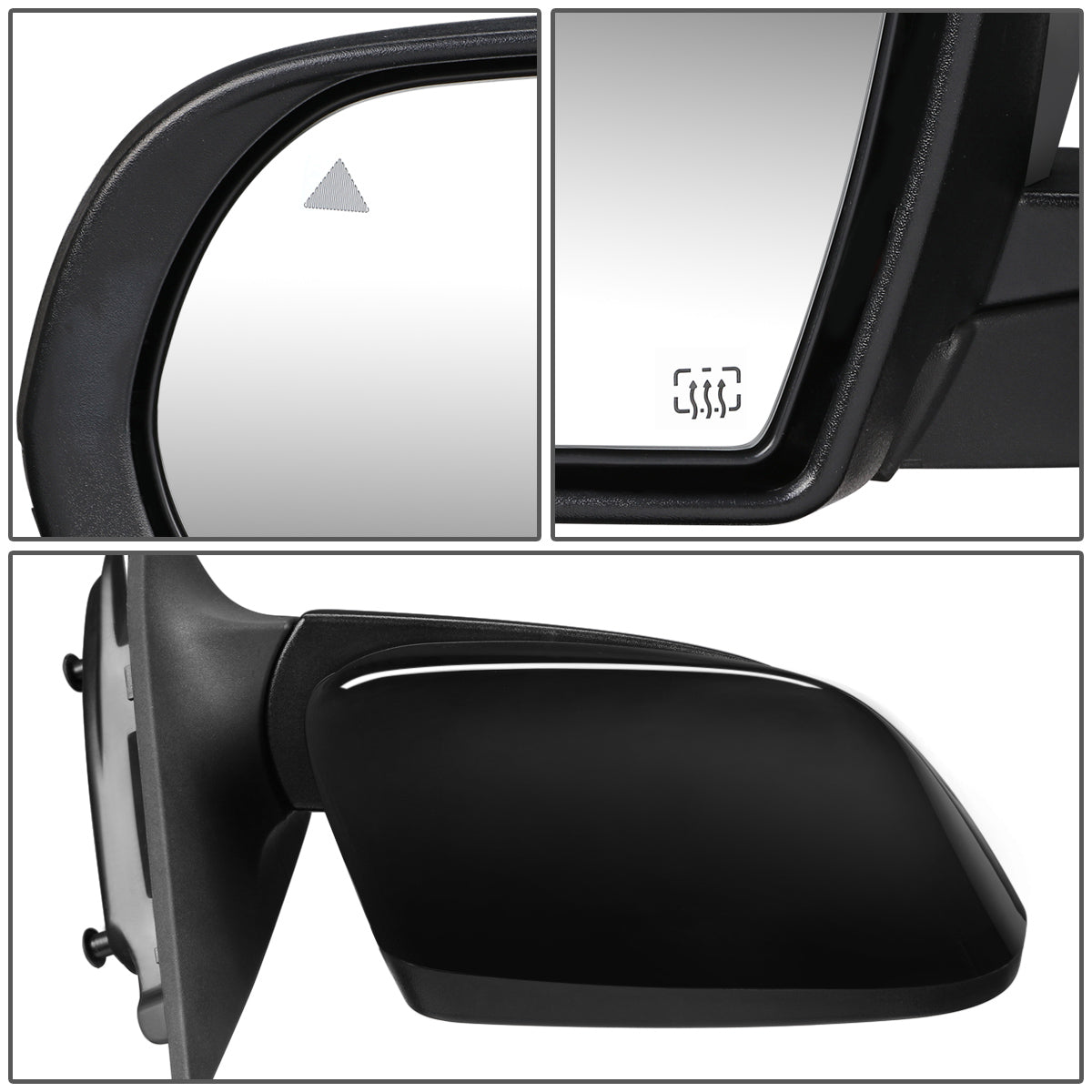 RETROVISOR MIRROR - OEM - 14-16 JEEP CHEROKEE - POWERED - HEATED - FOLDING - W/ SIGNAL - W/ PUDDLE LIGHT - W/ BSD - BLACK MATERIAL - RIGHT