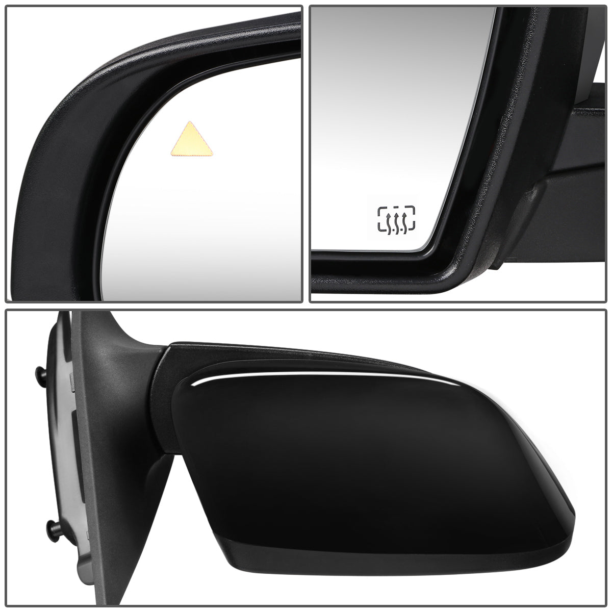 RETROVISOR MIRROR - OEM - 14-16 JEEP CHEROKEE - POWERED - HEATED - W/ SIGNAL - W/ MEMORY - W/ PUDDLE LIGHT - W/ BSDW - POWER FOLDING - BLACK MATERIAL - RIGHT