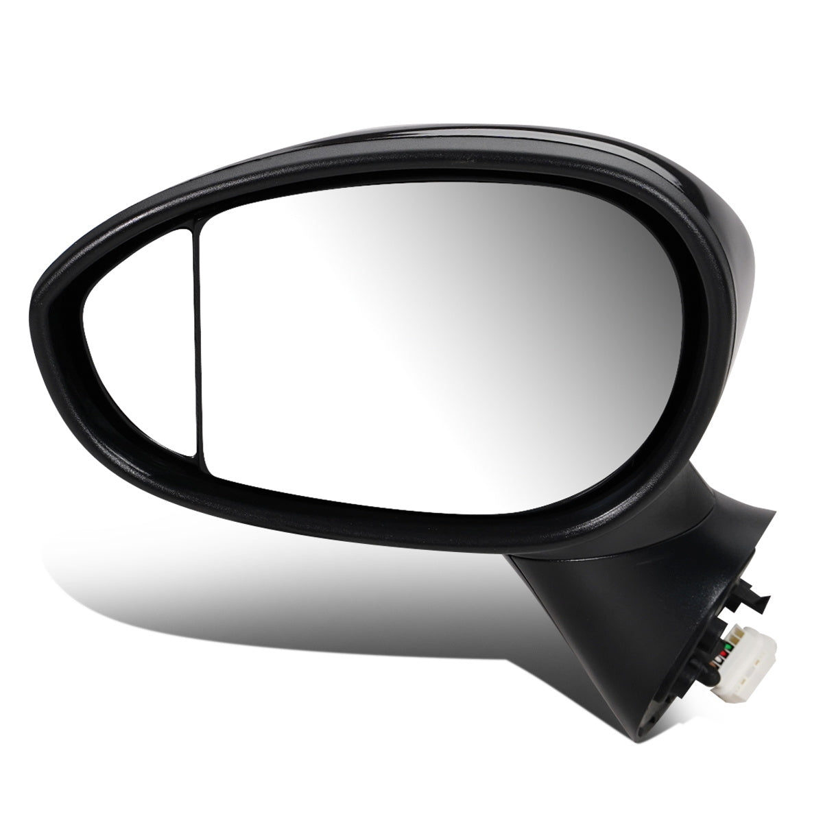 RETROVISOR MIRROR - OEM - 13-15 FIAT 500 - POWERED - HEATED - W/ BLIND LENS - FOLDING - BLACK MATERIAL - LEFT