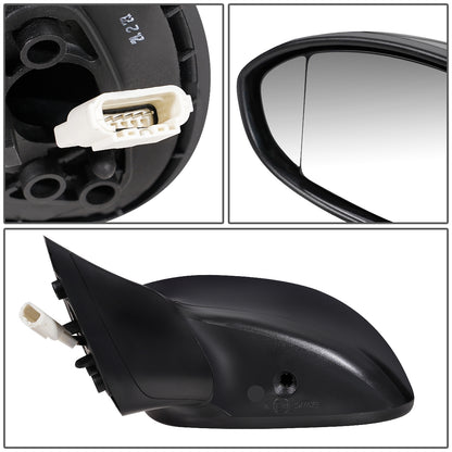 RETROVISOR MIRROR - OEM - 13-15 FIAT 500 - POWERED - HEATED - W/ BLIND LENS - FOLDING - BLACK MATERIAL - LEFT