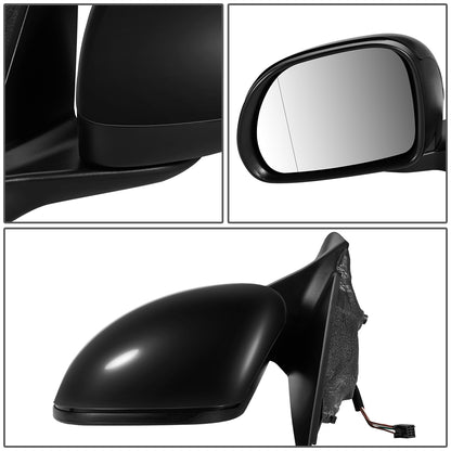RETROVISOR MIRROR - OEM - 13-15 FIAT 500 - POWERED - HEATED - W/ ASPHERICAL LENS - FOLDING - BLACK - LEFT
