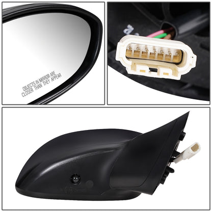 RETROVISOR MIRROR - OEM - 13-15 FIAT 500 - POWERED - HEATED - W/ TEMP SENSOR - FOLDING - BLACK MATERIAL - RIGHT