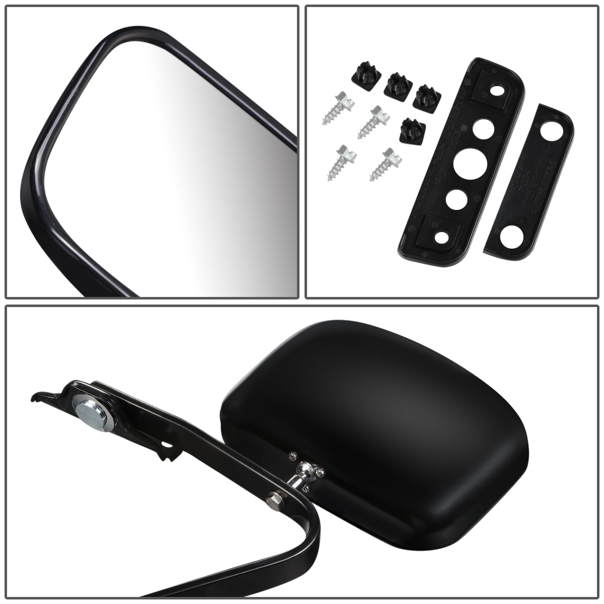 RETROVISOR MIRROR - OEM - 87-91 FORD F-150 - MANUAL - BLACK