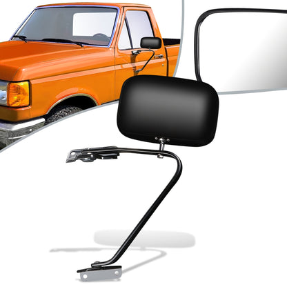 RETROVISOR MIRROR - OEM - 87-91 FORD F-150 - MANUAL - BLACK