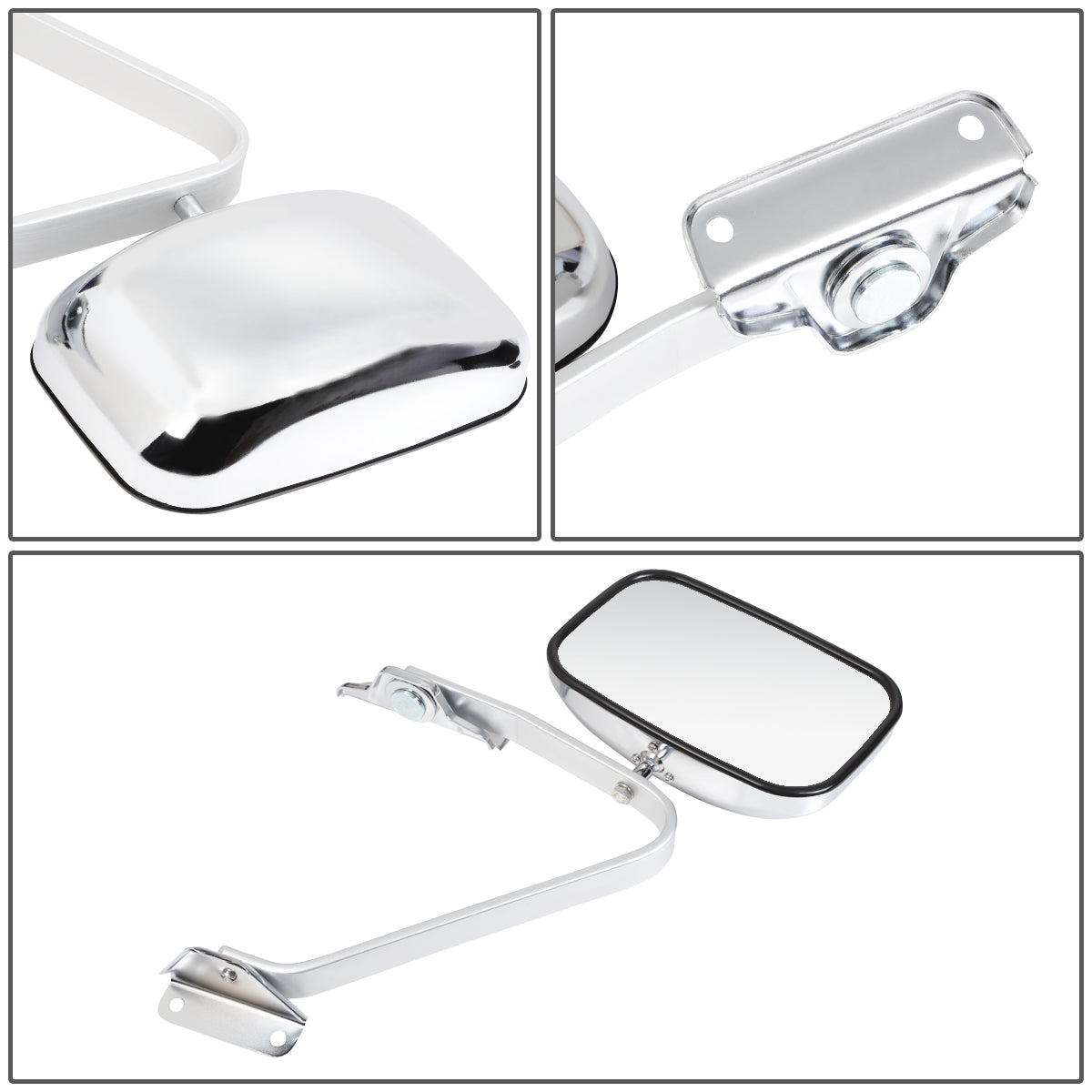 RETROVISOR MIRROR - OEM - 87-91 FORD F-150 - MANUAL - CHROME