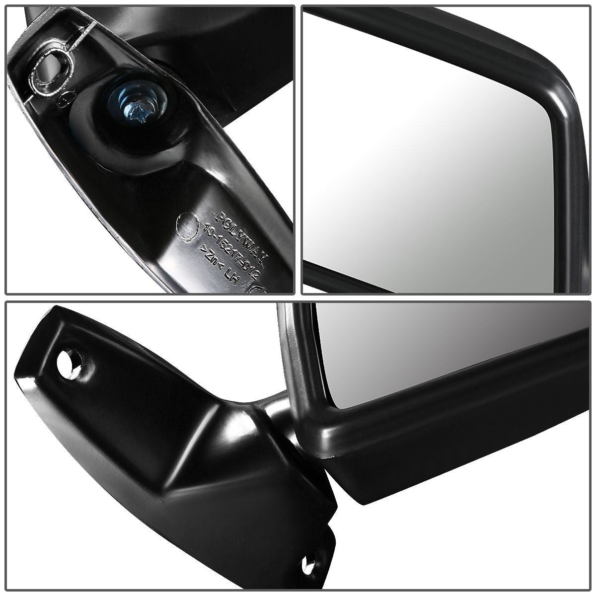 RETROVISOR MIRROR - OEM - 84-90 FORD BRONCO II / 83-92 FORD RANGER - MANUAL - PAINTABLE - BLACK - LEFT