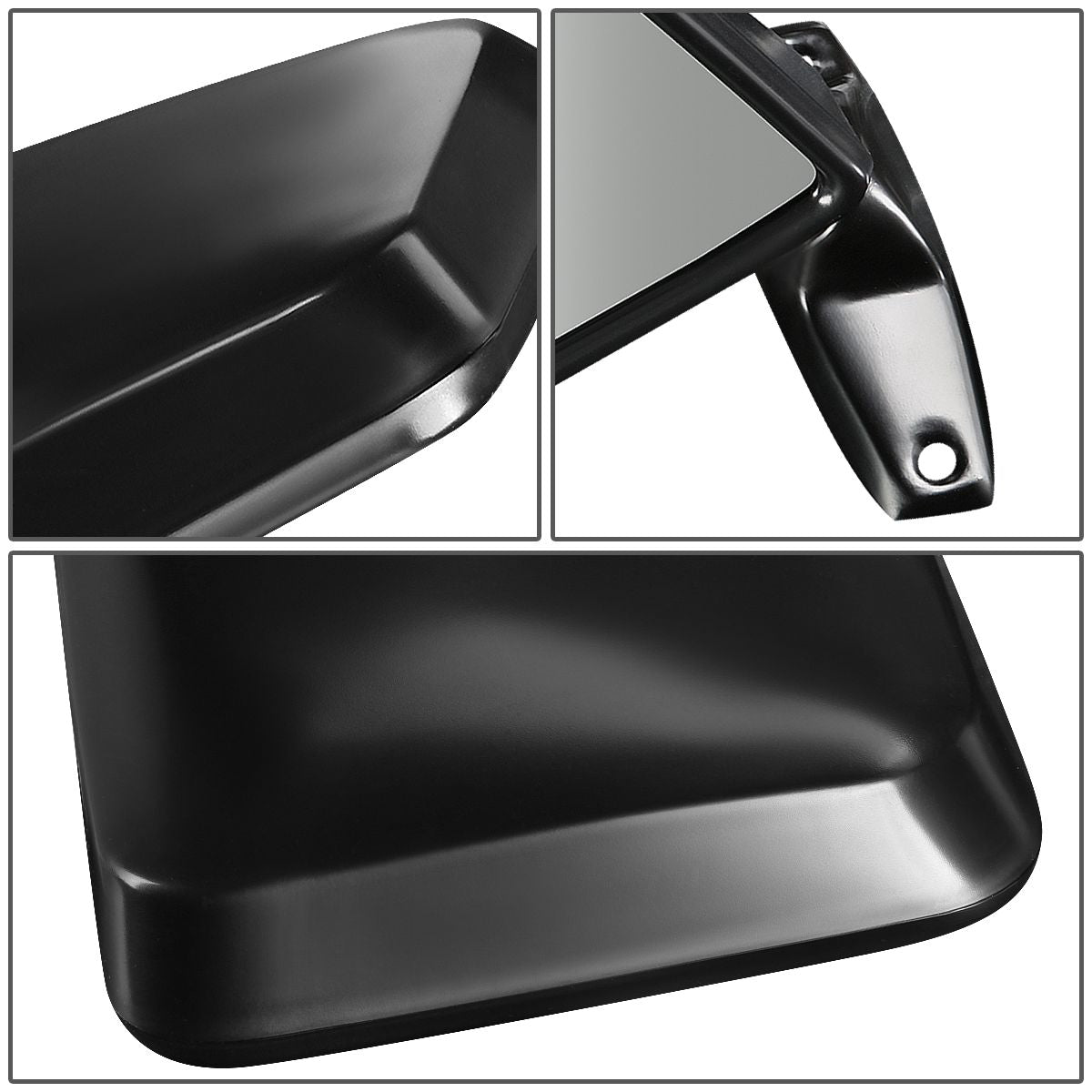 RETROVISOR MIRROR - OEM - 84-90 FORD BRONCO II / 83-92 FORD RANGER - MANUAL - PAINTABLE - BLACK - LEFT