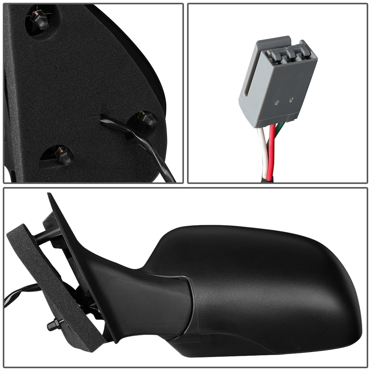 RETROVISOR MIRROR - OEM - 95-98 FORD WINDSTAR - POWERED - TEXTURED - BLACK - LEFT