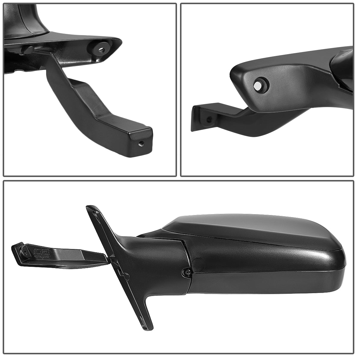 RETROVISOR MIRROR - OEM - 92-96 FORD F-150 - MANUAL - FOLDING - BLACK COVER - LEFT