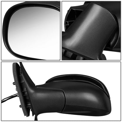 RETROVISOR MIRROR - OEM - 1997 FORD F-150 / 1997 FORD F-250 - POWERED - PAINTABLE - BLACK - LEFT